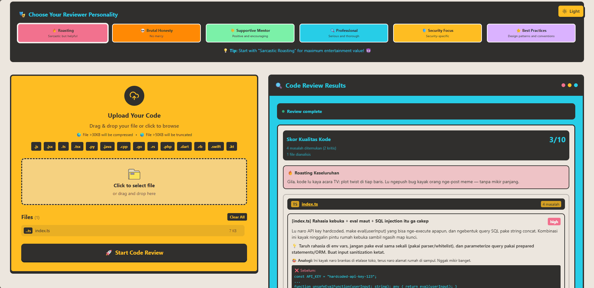 CodeRoaster detail 2